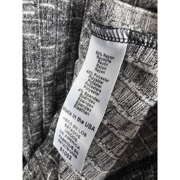 Michael Stars Mock Neck Long Sleeve Top XL Womens Grey White Pullover Soft - Picture 4 of 5